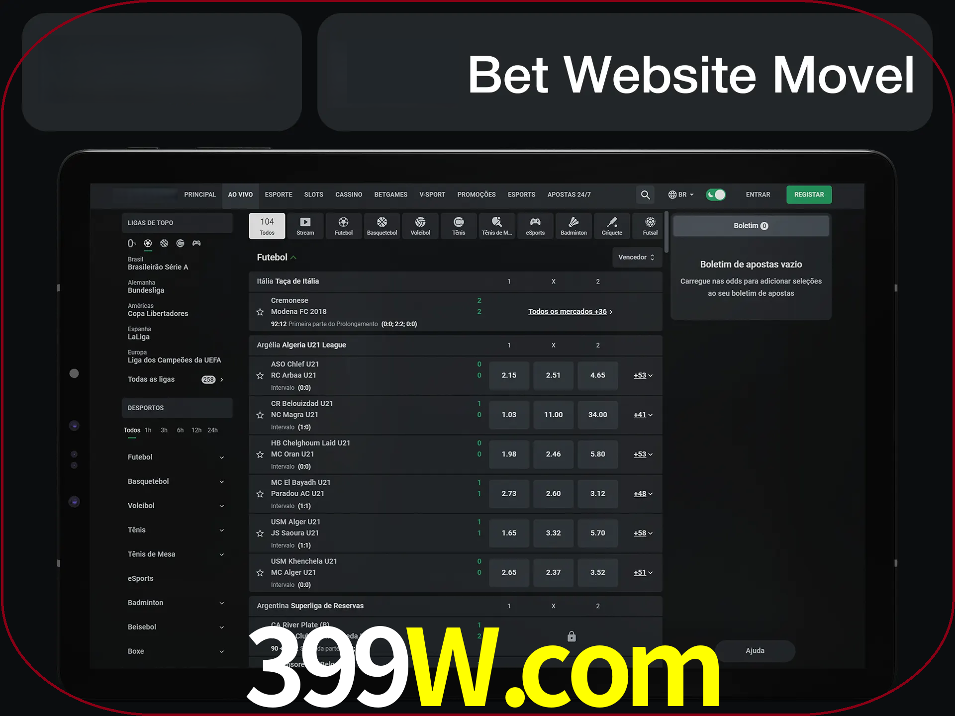Use nosso website em qualquer dispositivo.